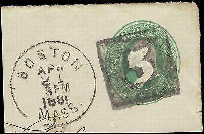 VEGAS - 1881 Cut Square Postal Stationary With Inverse "5" Cancel
