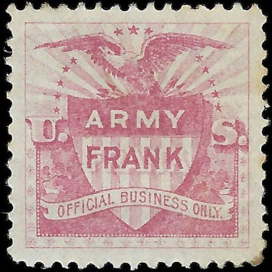 Circa Late 1800s Army Frank Cinderella - Mint ~20% Gum - Very Well Centered!