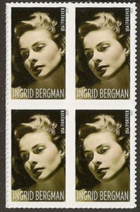 2015 Ingrid Bergman Block of 4 "Forever" Postage Stamps, Sc# 5012, MNH, OG