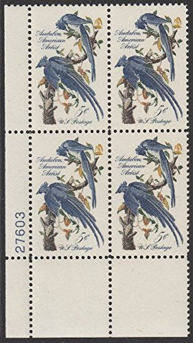 1963 Audubon Painting Plate Block of 5c Postage Stamps, Scott1241, MNH, OG