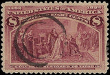c1893 8c Columbian - Sc# 236 - Used with Good Centering