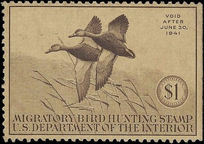 c1940 - Sc# RW7 Hunting Permit Duck Stamp - MNH, OG - Well Centered!