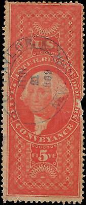 VEGAS - 1862-71 Revenue - Scott R89c - Small Tear With Folded Perfs Right SIde