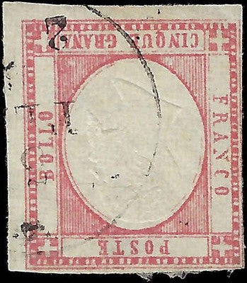 1861 Two Sicilies, Italy 5g Stamp - Scott 23 - Cat-$125!