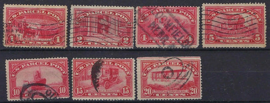 1913 USA Parcel Post - Scott Q1,Q2, Q4-Q8 - Used - No Thins Observed