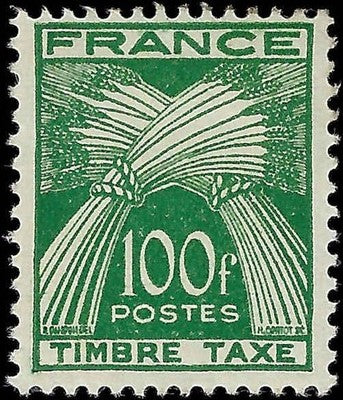 c1953 France Postage Due - Scott J92 - MH, OG - Cat= $65