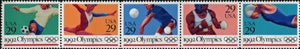 1992 USA Summer Olympics in Spain - Strip of 5 29c Stamps - Sc# 2641 - MNH,OG
