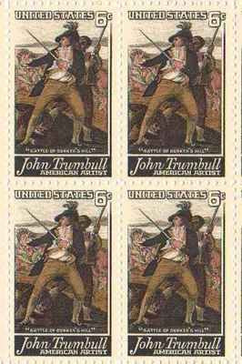 1968 John Trumbull Artist, Block of 4 6c Postage Stamps, Scott1361, MNH, OG