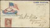 5-12-1861 Civil War Letter From Earliest Days of Camp Taylor, Cleveland - Rare!
