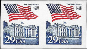VEGAS - 1992 White House Flag Imperf Pair - Scott 2609A MNH, Undisturbed Gum