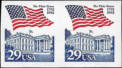 VEGAS - 1992 White House Flag Imperf Pair - Scott 2609A MNH, Undisturbed Gum