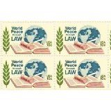 1975 World Peace Through Law Block of 4 10c Postage Stamps, Scott1576, MNH, OG