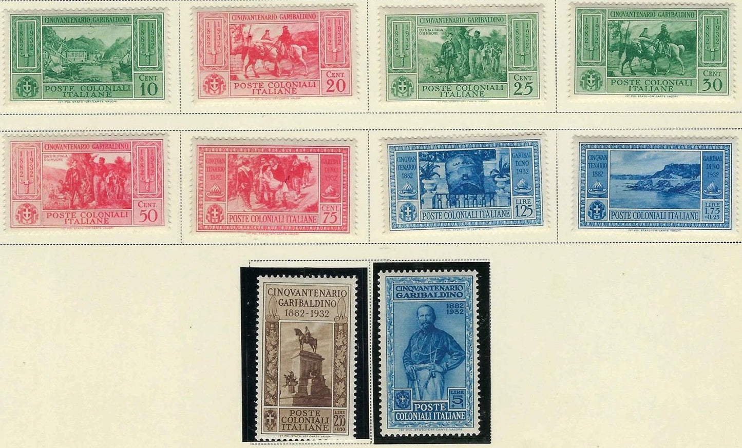 1932 Italian Colonies - Scott 13-22 - MH - Beautiful Set!