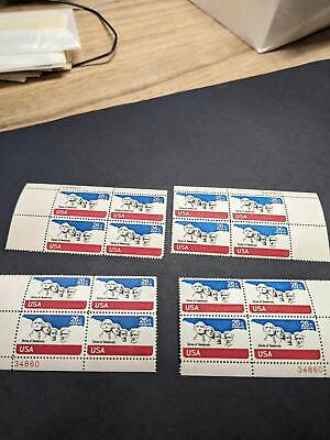 VEGAS - 1973 Mt Rushmore Airmail Plate Block Set of 4 -Scott C88 Pl#34860 MNH