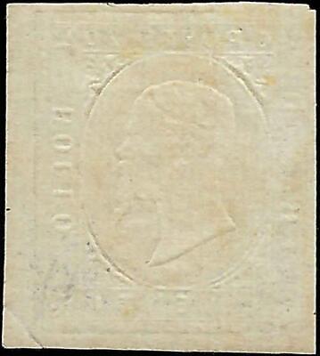 VEGAS - 1854 Sardinia Italy 20c Stamp -Scott 8 - Mint, No Gum - Lt Corner Crease
