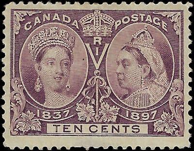 VEGAS - 1887 Canada Queen Victoria- 10c - Scott 57 - MH, OG - Thin Bottom Edge