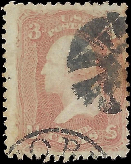 c1862 - Scott 5 Civil War Era Washington Stamp with Fancy Cancel - Used