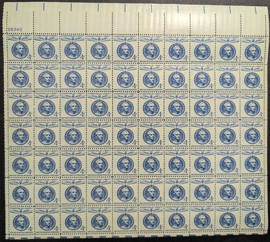 1959 USA 4c J. San Martin Sheet -Scott 1125 -MNH, Undisturbed OG -No Sig Flaws