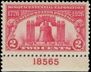 c1926 - Sc# 627 MNH, OG - with Plate Number - Centering!