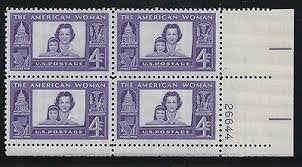 1960 American Woman Plack Block 4c Postage Stamps, Scott1152, MNH, OG