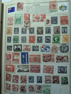 1956 Harris Ambassador Album & Stamps in Unusually Nice Condition - 129 Photos!