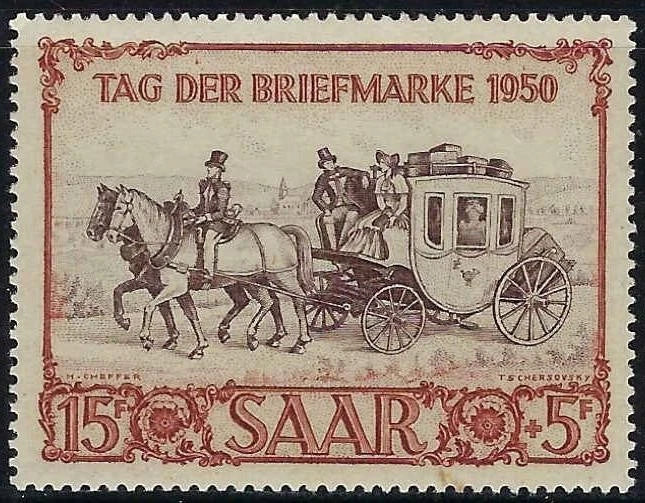 1950 Saar Single Stamp - Sc# B76 - MLH, OG