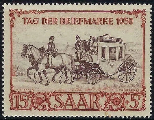1950 Saar Single Stamp - Sc# B76 - MLH, OG