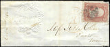 c1866 Cover 3c Washington with Fancy Cancel - Embossed "Wesleyan" Return Addr.