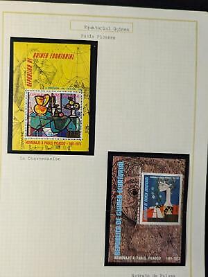 VEGAS - Equatorial Guinea Paintings by Picasso Stamps on Pages - See 8 Photos