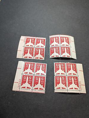 1971 Jet Airliner Airmail Plate Block Set of 4 Plate #32942 - Scott C78 MNH