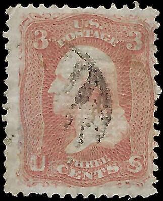 VEGAS - 1868 Washington 3c - Scott 94 With F Grill - No Hidden Flaws - FN821