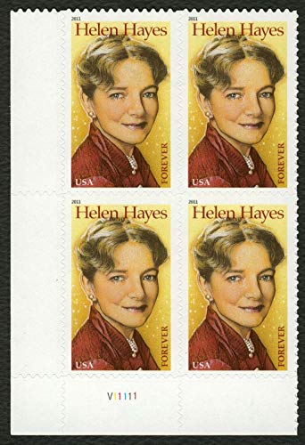 2011 Helen Hayes Forever Block of Four Postage Stamps, Scott4525, MNH, OG