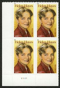 2011 Helen Hayes Forever Block of Four Postage Stamps, Sc#4525, MNH, OG