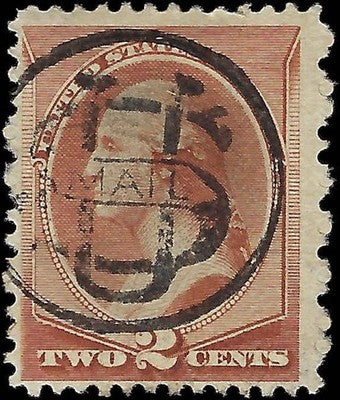 c1883 - Scott 210 2c Stamp with US Mail Fancy Cancel!