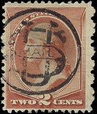 c1883 - Scott 210 2c Stamp with US Mail Fancy Cancel!