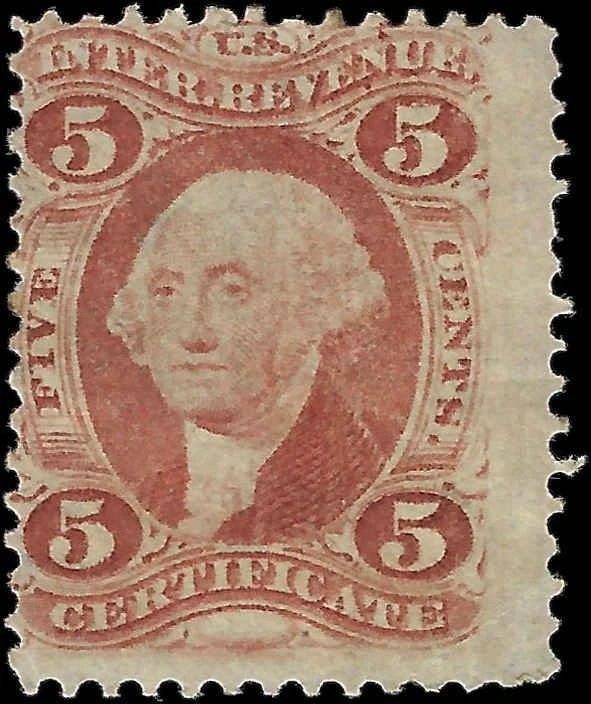 1862 USA - Scott R24 - Revenue - No Visible Cancel with Partial Gum