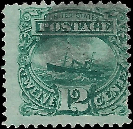 1869 USA - Scott 117 - 12c - Light Cancel Clean - 1 Short Perf - Solid