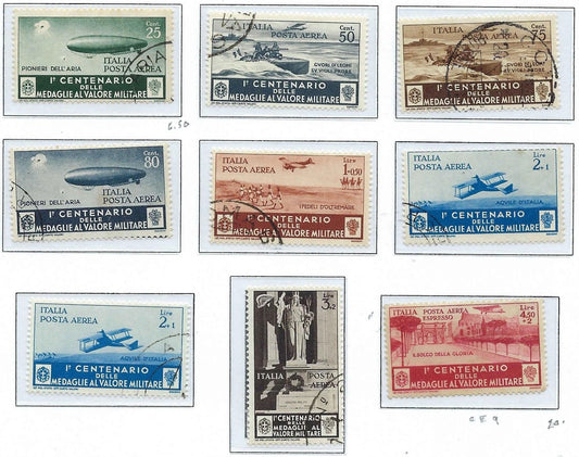 1934 Italy Air Post Set -Scott C66-C72, CE9 -CE9: MH; Rest Canceled -Cat=$169