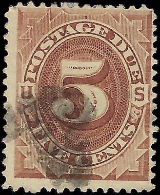 VEGAS - 1879 Postage Due 5c - Scott J4 - Folded Perf UL Corner Else Solid