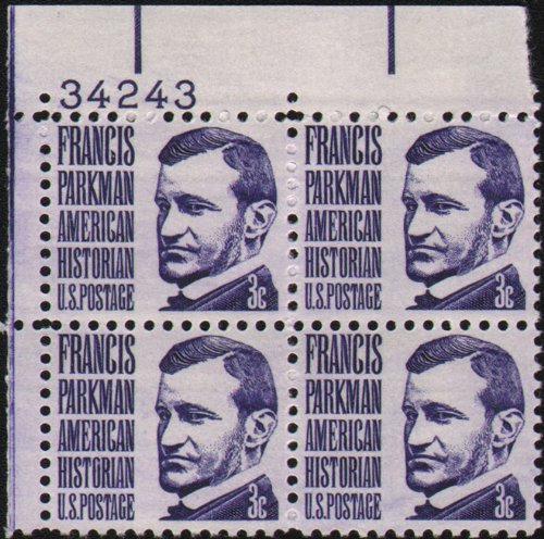 1967 Francis Parkman Plate Block of 4 3c Postage Stamps - Scott1281 - MNH,OG