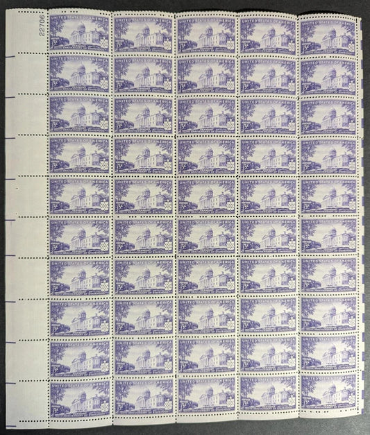 1941 USA Vermont 3c Sheet - Scott 903 - MNH, Undisturbed OG - No Sig Flaws