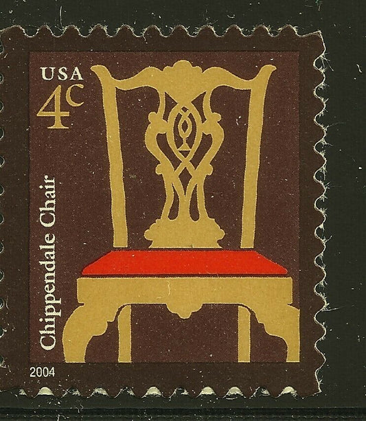 2004 Chippendale Chair Single 4c Postage Stamp, Scott 3755, MNH, OG