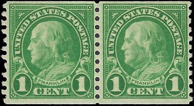 VEGAS - 1924 USA Franklin Coil Pair - Scott 597 - MNH - Undisturbed OG