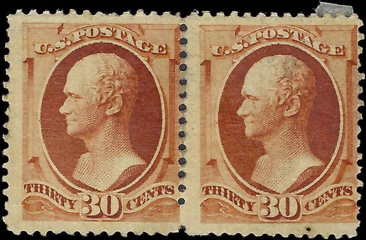 c1888- Scott 217 Hamilton 30c Pair - One MNH, Other Hinged, OG! - Cat= $675