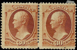 c1888- Scott 217 Hamilton 30c Pair - One MNH, Other Hinged, OG! - Cat= $675