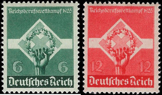 1935 Germany Set - Scott 454-455 - MNH, Undisturbed OG