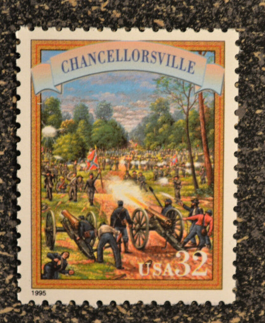 1995 Civil War Chancellorsville Single 32c Postage Stamp, Scott 2975p, MNH, OG