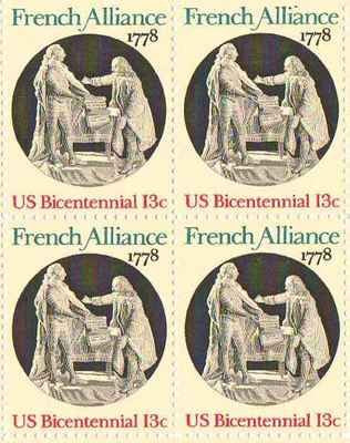 1978 French Alliance 1778 Block of 4 13c Postage Stamps, Scott1753, MNH, OG