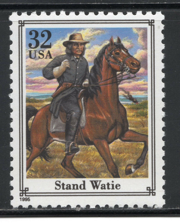 1995 Civil War Stand Watie Single 32c Postage Stamp, Sc# 2975l, MNH, OG