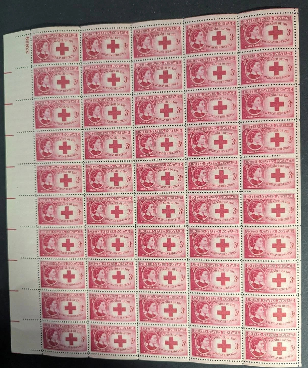 1948 USA Red Cross 3c Sheet -Scott 967 -MNH, Undisturbed OG - No Sig Flaws -3